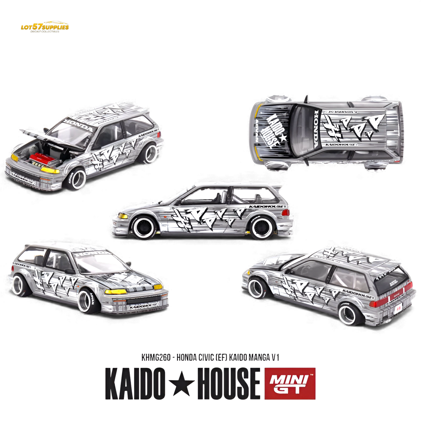 (Pre-Order) Mini GT x Kaido House Honda Civic EF Kaido Manga V1 1:64