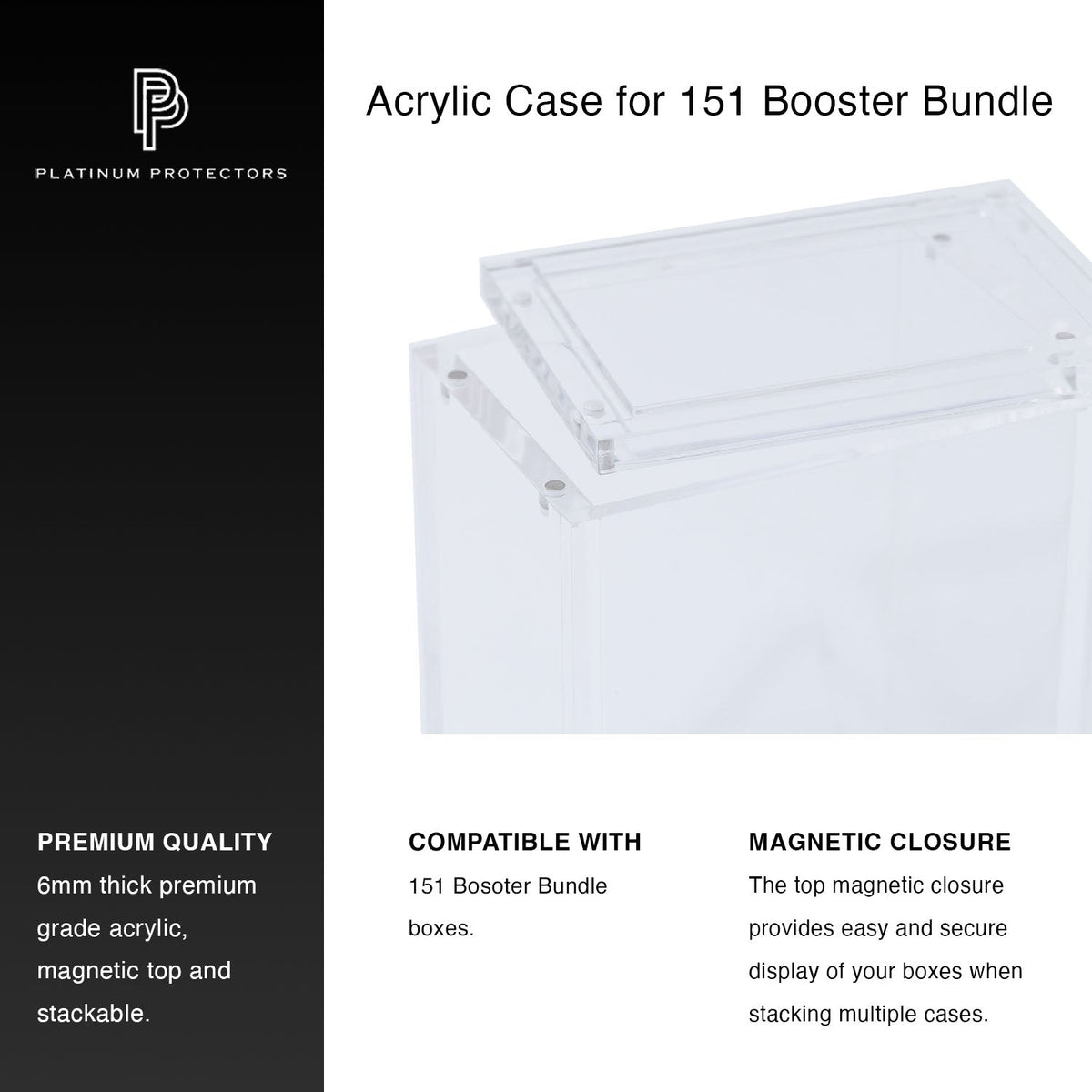 Pokémon 151 Booster Bundle Acrylic Case With Magnetic Top