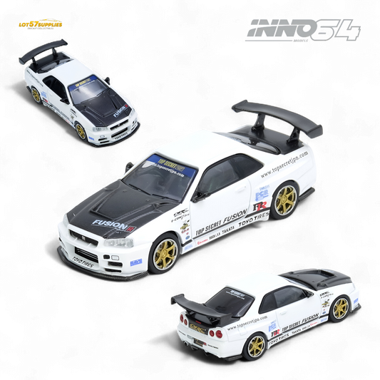 Inno64 Top Secret R34 GT-R White 1:64
