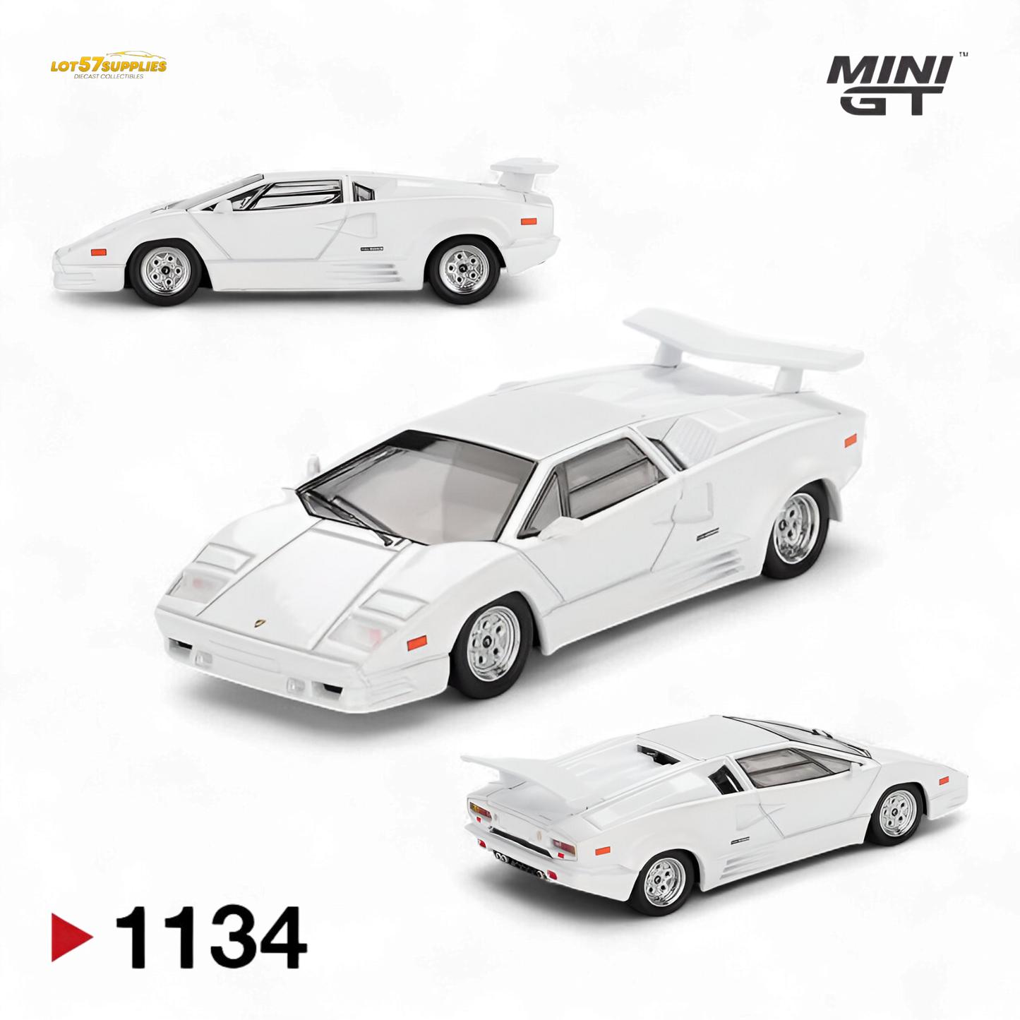 Mini-GT Lamborghini Countach 25th Anniversary White 1:64
