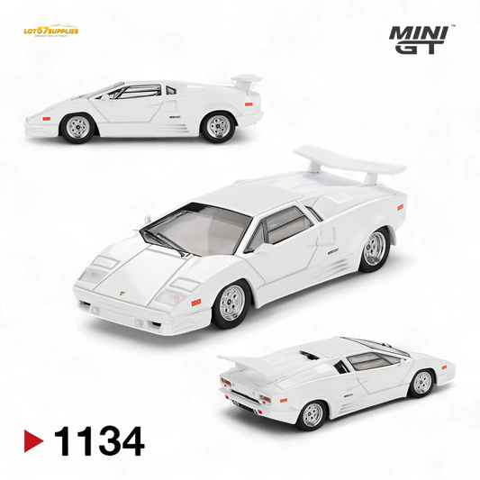Mini-GT Lamborghini Countach 25th Anniversary White 1:64
