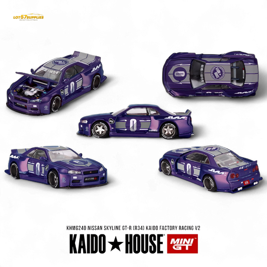 (Pre-Order) KAIDO Nissan Skyline GT-R R34 Racing Factory V2 1:64