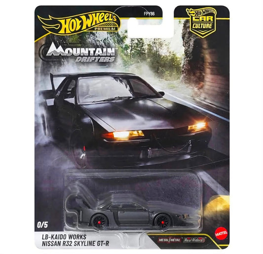 2027 Hot Wheels Premium Mountain Drifters LB-Kaido Works Nissan R32 Skyline GT-R 0/5 Black Chase – (Preorder Q1 Jan - Mar 2026)
