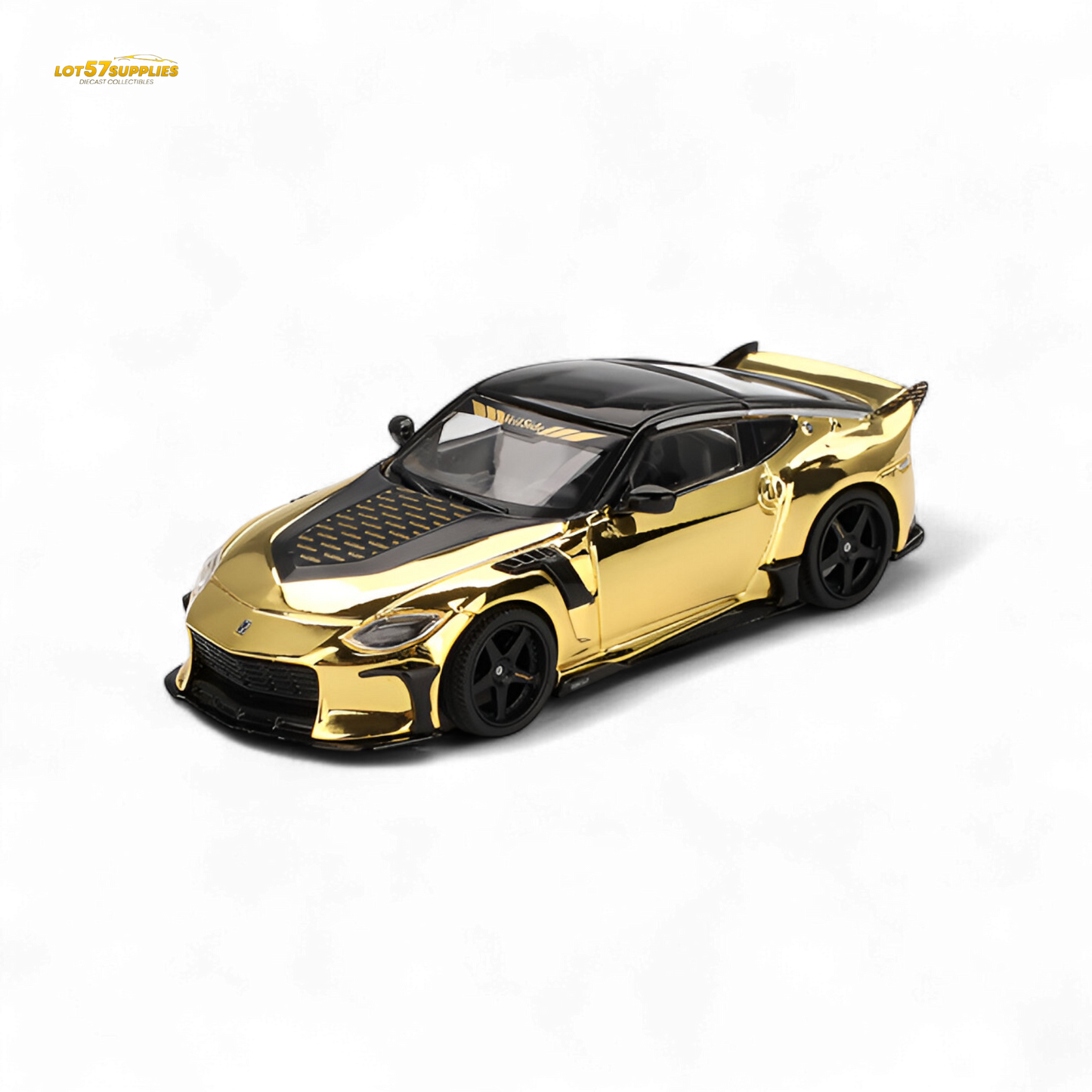 Mini-GT Nissan Z VeilSide FZ400 Gold Chrome LHD 1:64