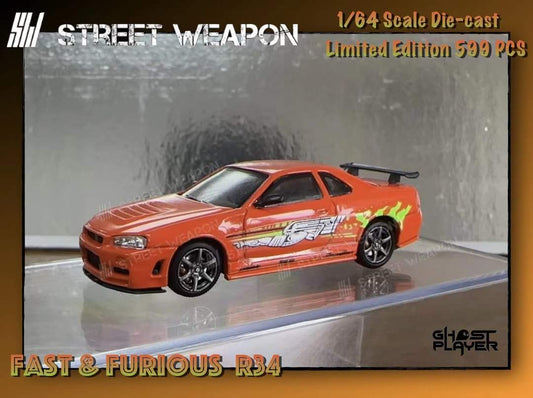 Street Weapon Nissan R34 GT-R Fast & Furious Livery 1:64
