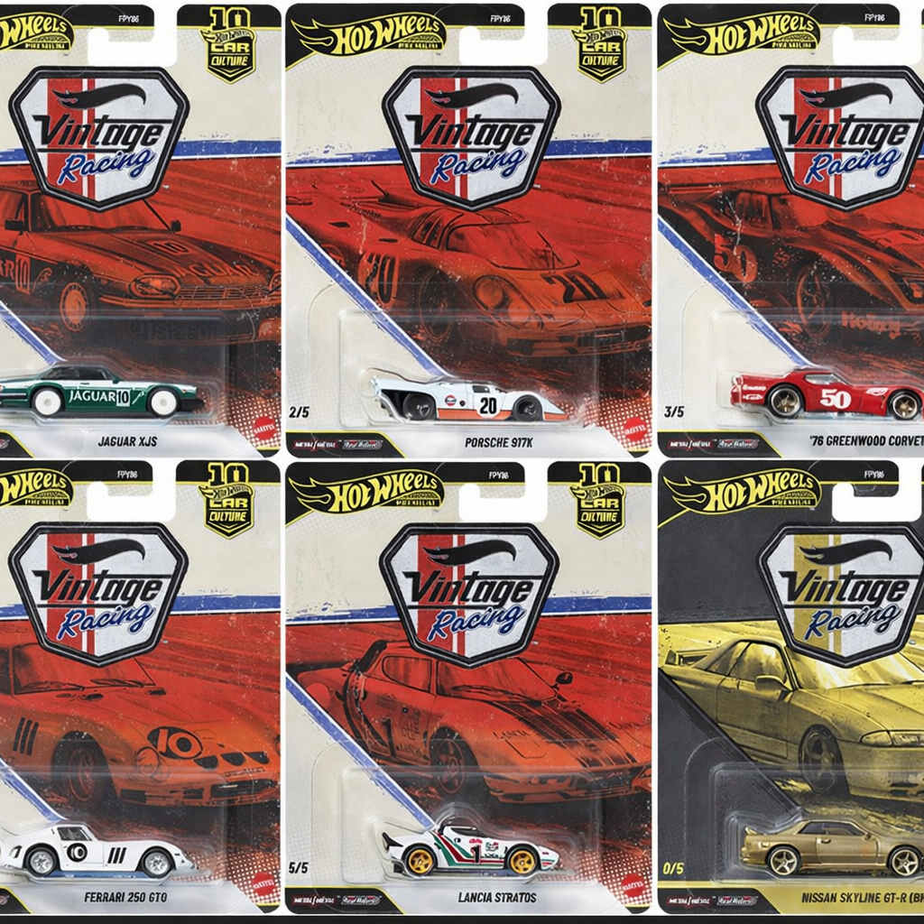 2026 Hot Wheels Car Culture Premium Vintage Racing- Sealed Case of 10 - Chance of Chase