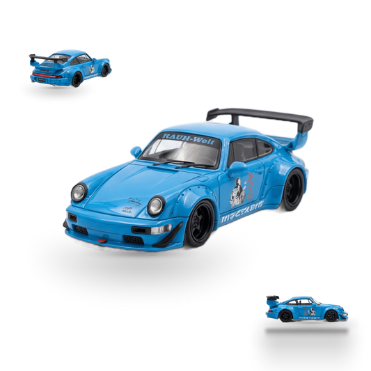 Mini Station Porsche 911 964 RWB HIDEYOSHI blue 1:64