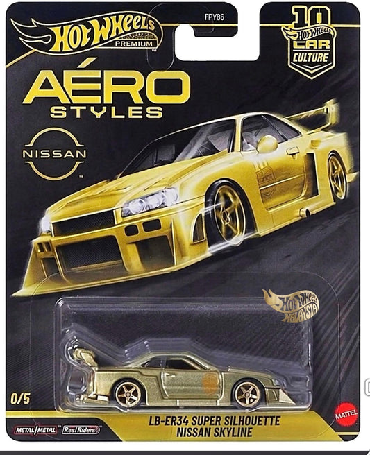 2026 Hot Wheels Car Culture Premium LB-ER34 Super Silhouette Nissan Skyline (Gold Chase) (Pre-Order Summer)
