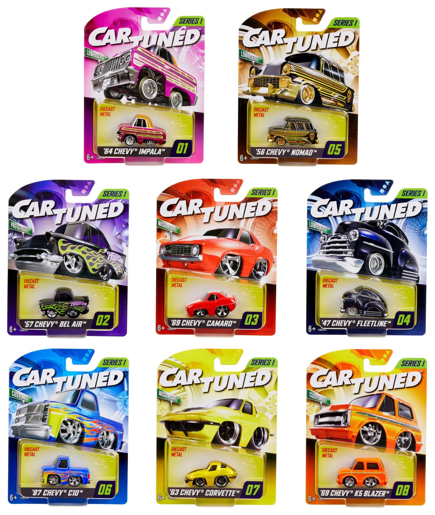 Car Tuned Series 1 Full Set of 8 Diecast Cars