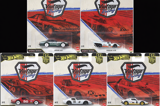 2026 Hot Wheels Car Culture Premium Vintage Racing - Complete Set of 5 (Pre-Order)