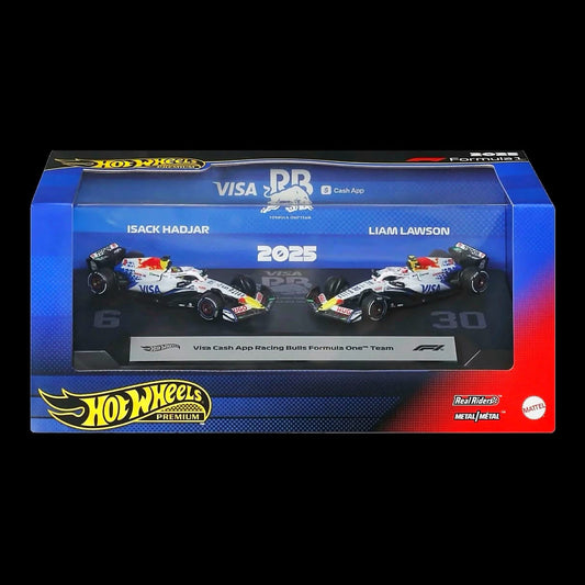 Hot Wheels Premium Formula One Visa Cash App Racing Bulls Team - Isack Hadjar & Liam Lawson - 2 Pack Diecast Set (Pre-Order)