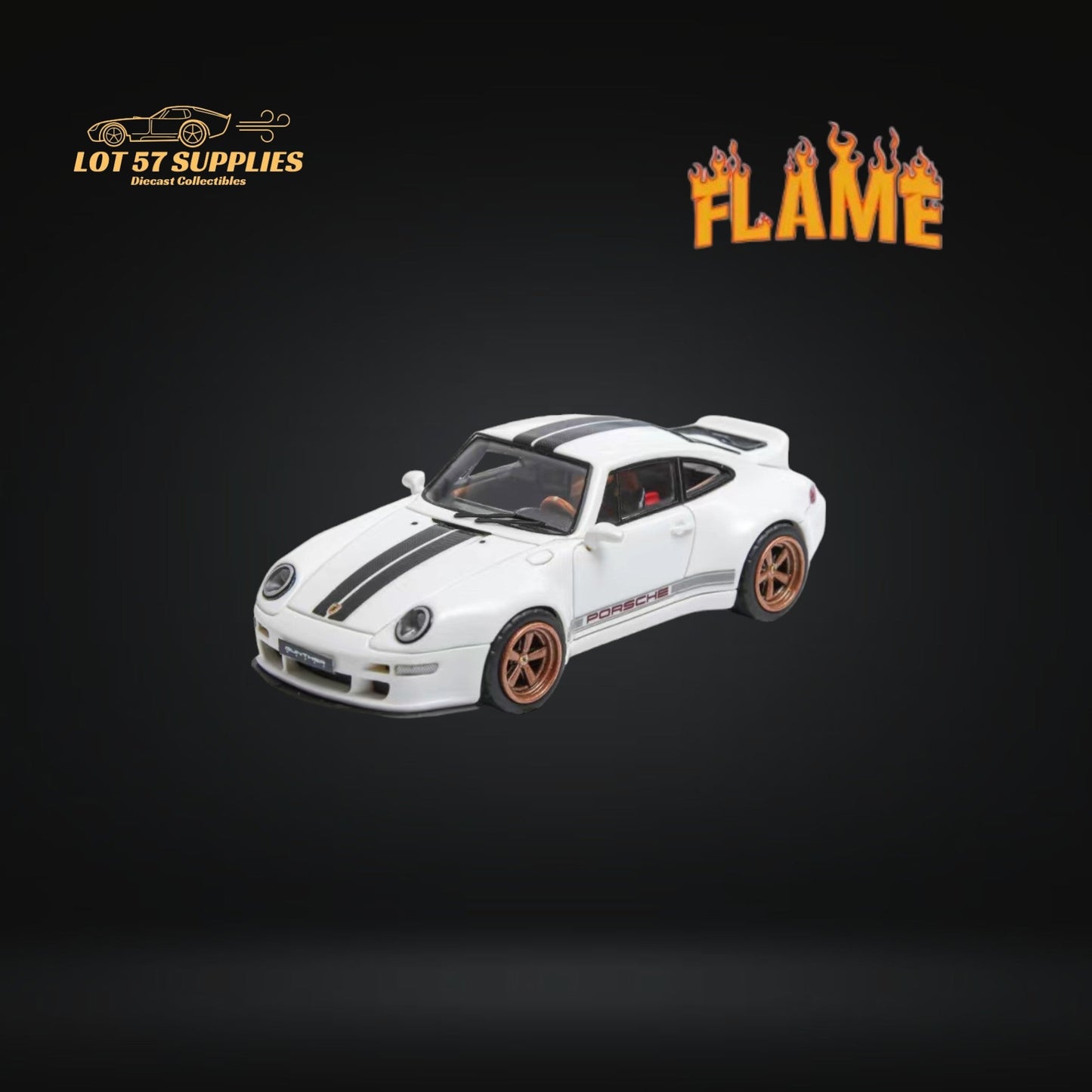 Flame Model Porsche 911 Gunther Werks 400R White 1:64