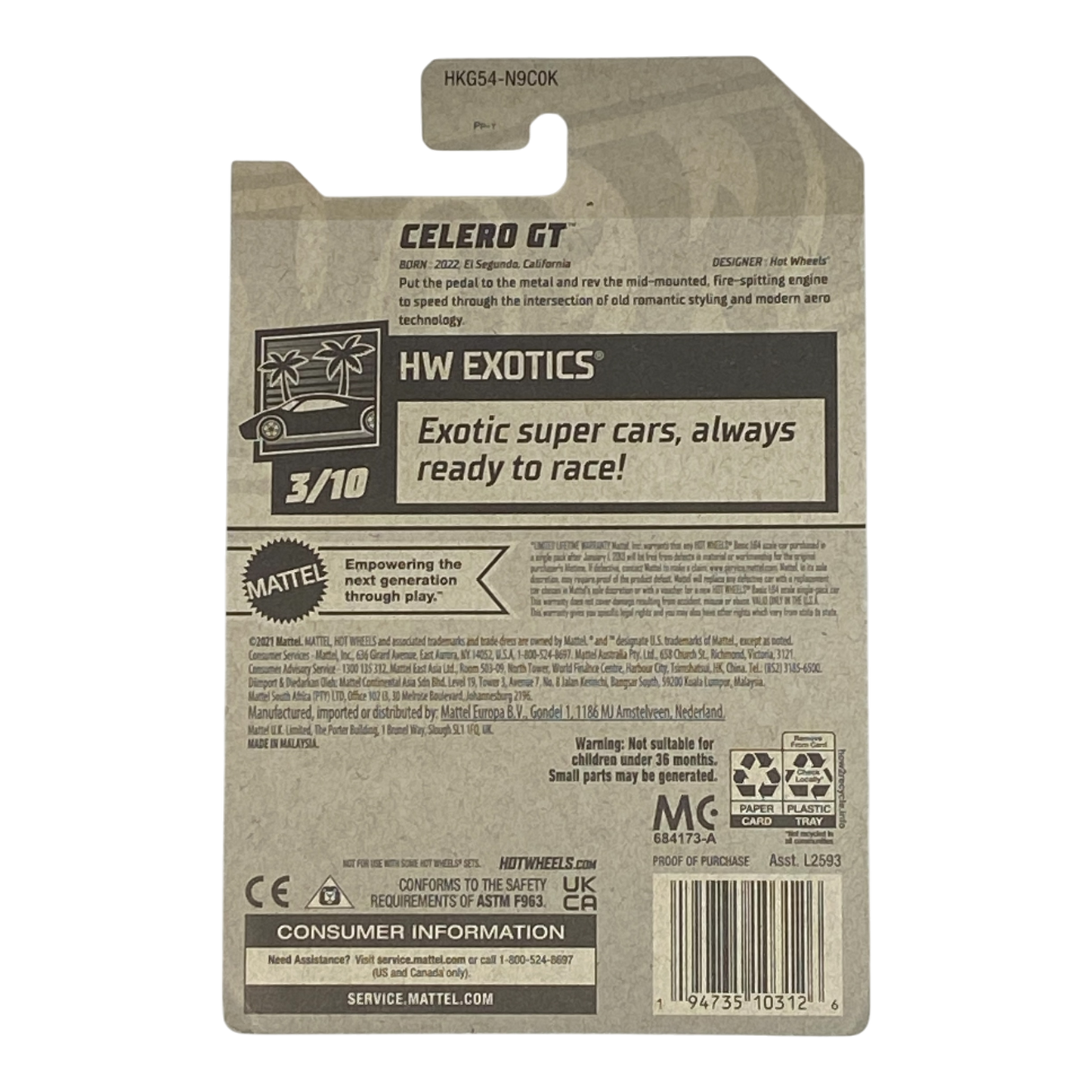 Hot Wheels Celero GT | Exotics Series 3/10