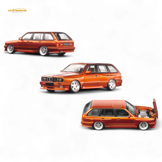 Mortal BMW E30 Cambered Sunset Orange 1:64