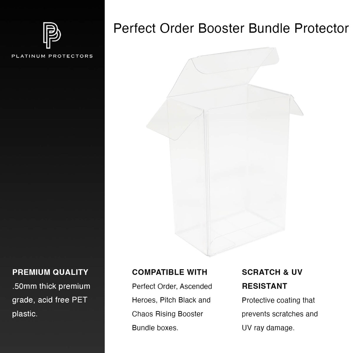 Platinum Protectors for Pokemon Perfect Order Booster Bundle Boxes - UV & Scratch-Resistant