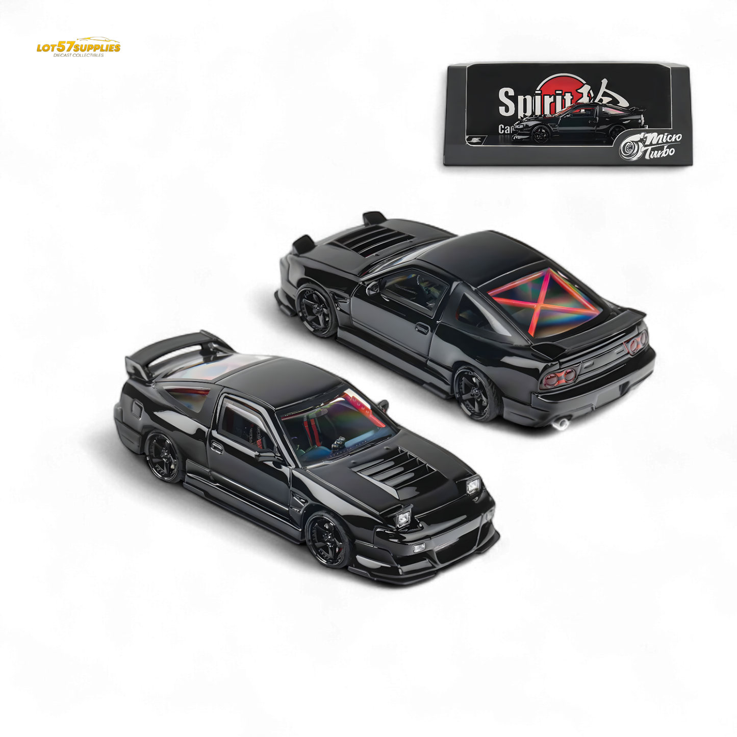 MicroTurbo 180SX Type X Metallic Black MIYABI 1:64