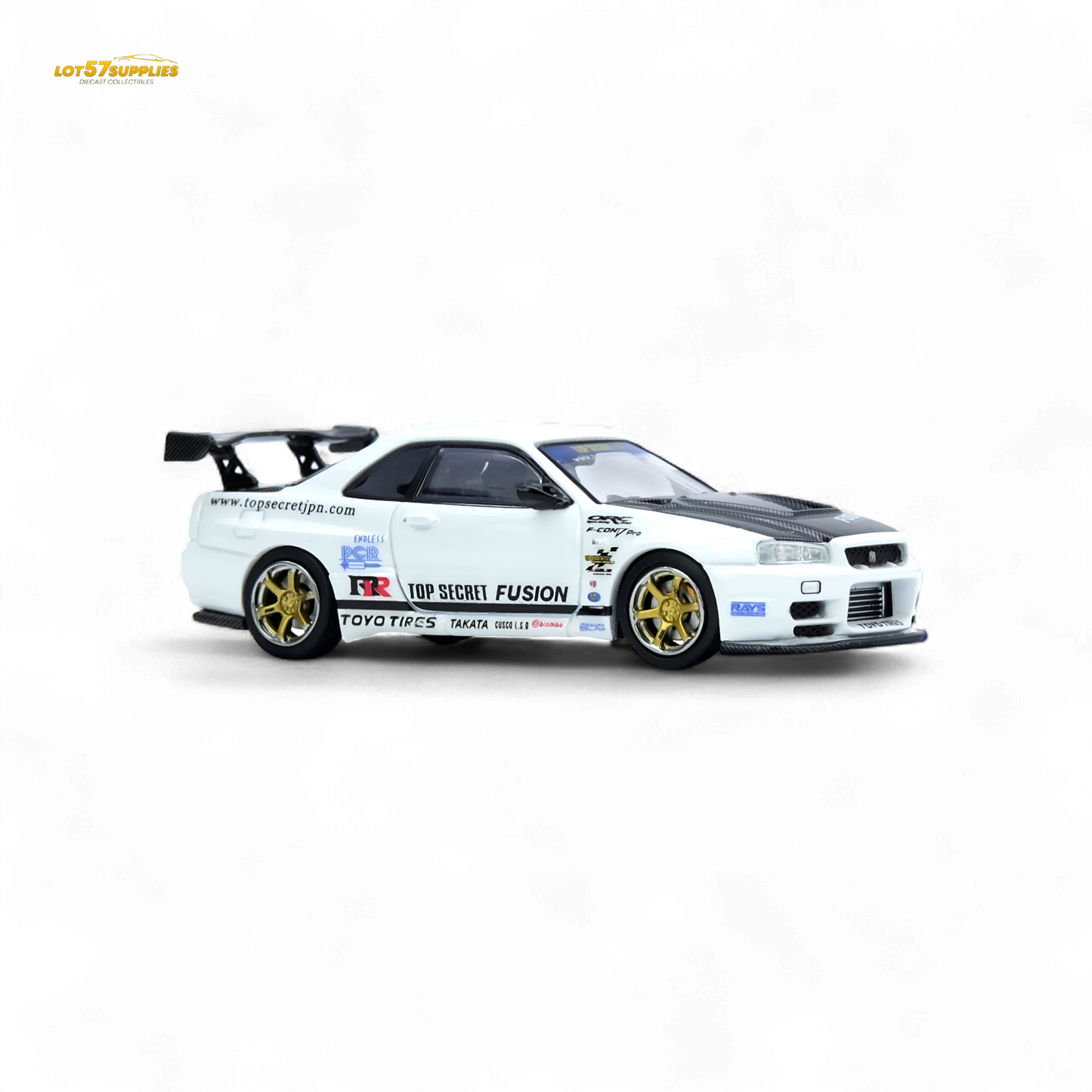 Inno64 Top Secret R34 GT-R White 1:64