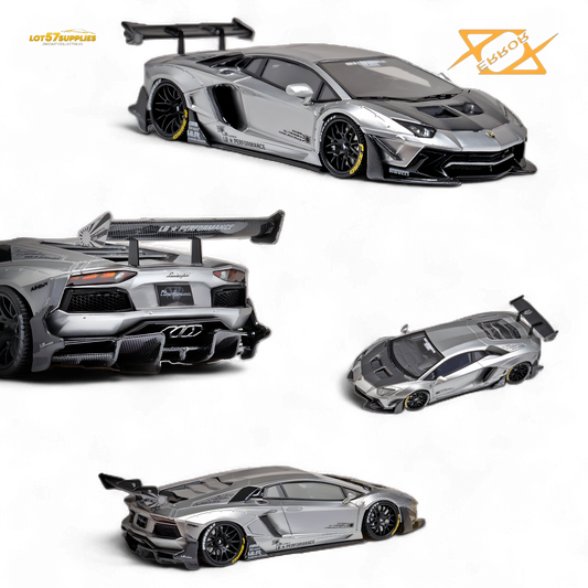 (Pre-Order) 404ERROR Lamborghini Aventador 2.0 Silver 1:64