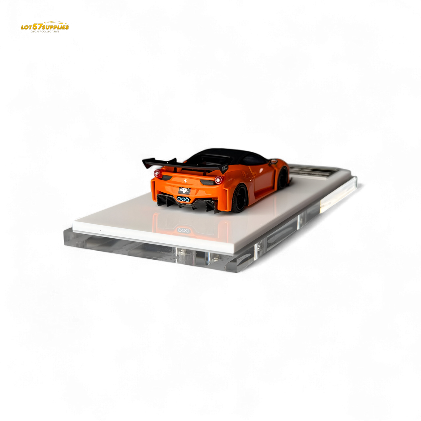 Flame Ferrari 458 LB Wide-Body Pearl Orange 1:64