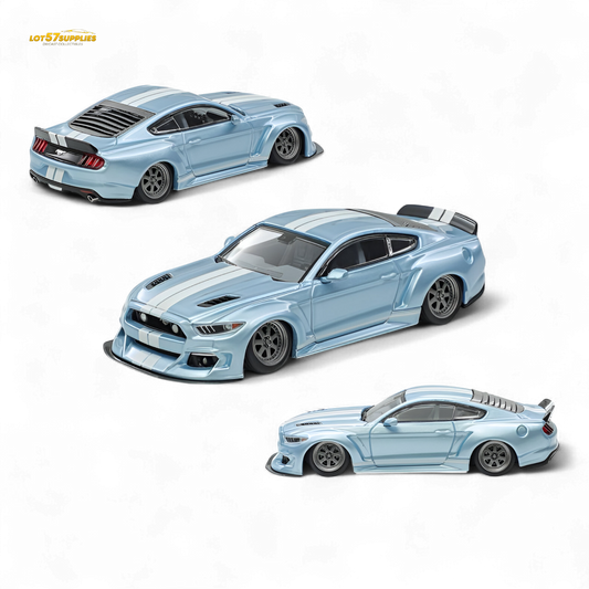 Liberty 64 Mustang Widebody Kit Ice Blue 1:64