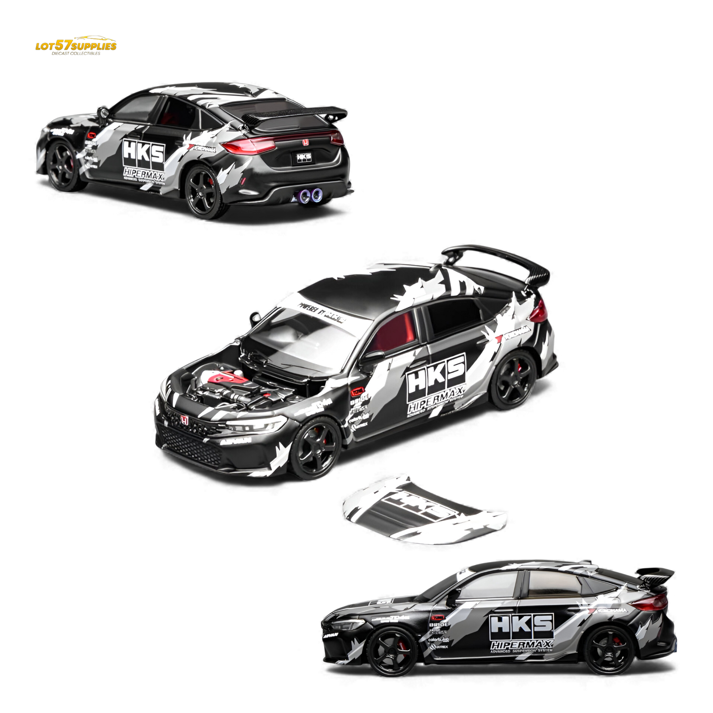Motorhelix Civic Type R FL5 Black HKS 1:64
