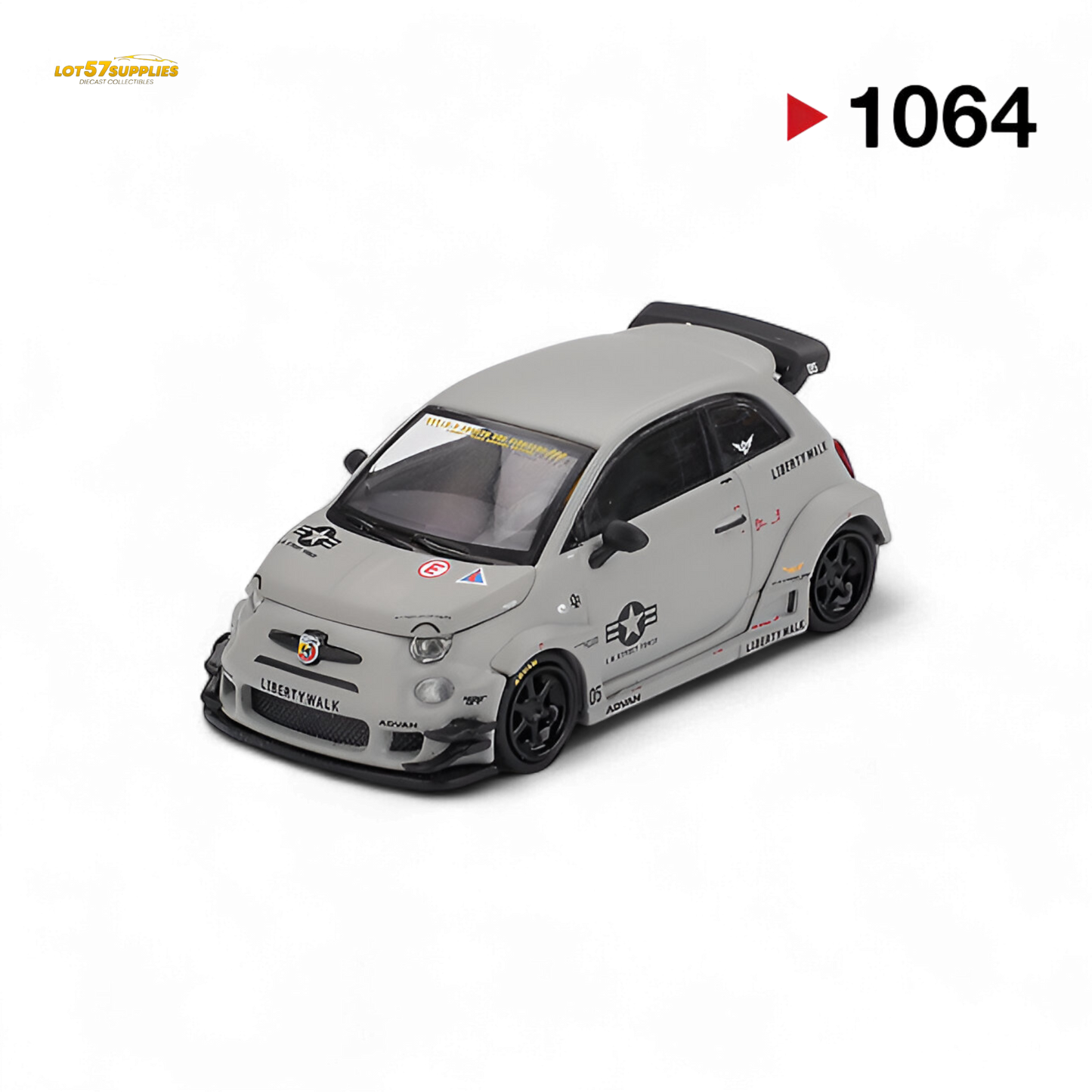 Mini-GT Abarth 595 LB-WORKS x Abas Works Grey 1:64
