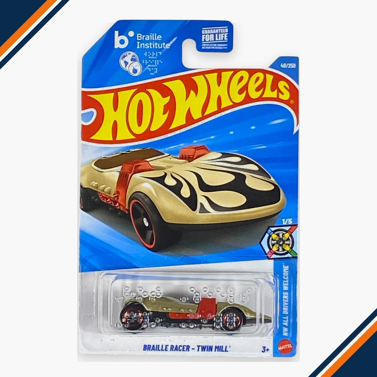 Hot Wheels Braille Racer - Twin Mill | All Drivers Welcome Series 1/5