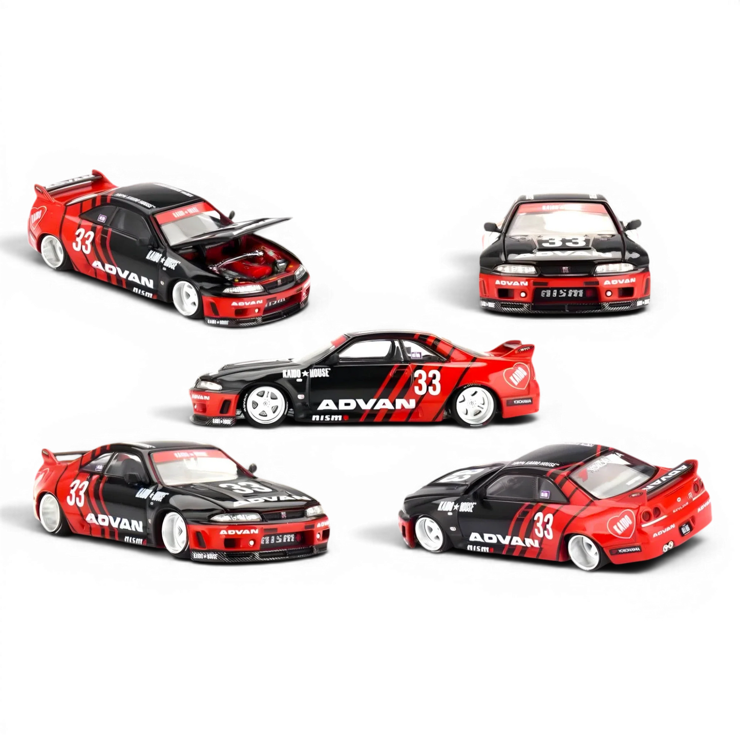 Mini-GT x KAIDO Nissan Skyline GT-R R33 Kaido Works ADVAN 1:64