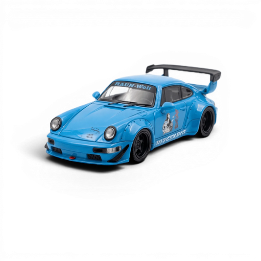 Mini Station Porsche 911 964 RWB HIDEYOSHI blue 1:64