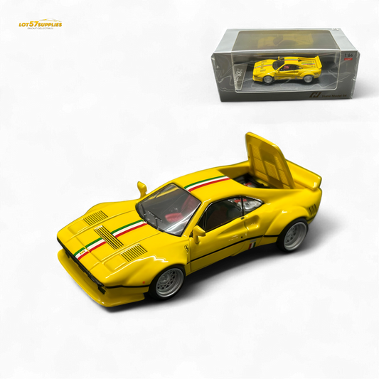 Hone Model 64 288GTO Wide-Body Latte Art Yellow 1:64